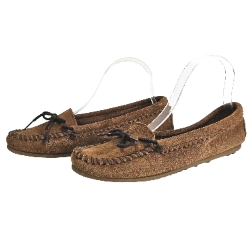 Minnetonka Womens Brown Suede Fringe Moccasins Flat Comfort Slippers Shoes, Sz 8 - Picture 4 of 9